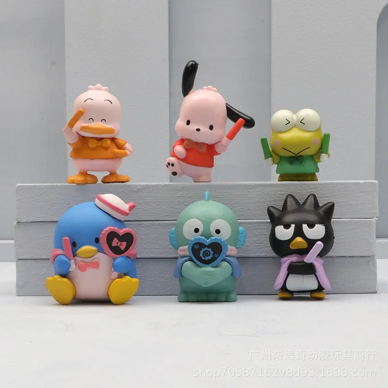 BadBadtz－maru Sanrio 4Cm Pochacco Figure KEROKERO KEROPPI Anime Kawaii Cute Toy Action Collection Pvc Materials Gifts Children