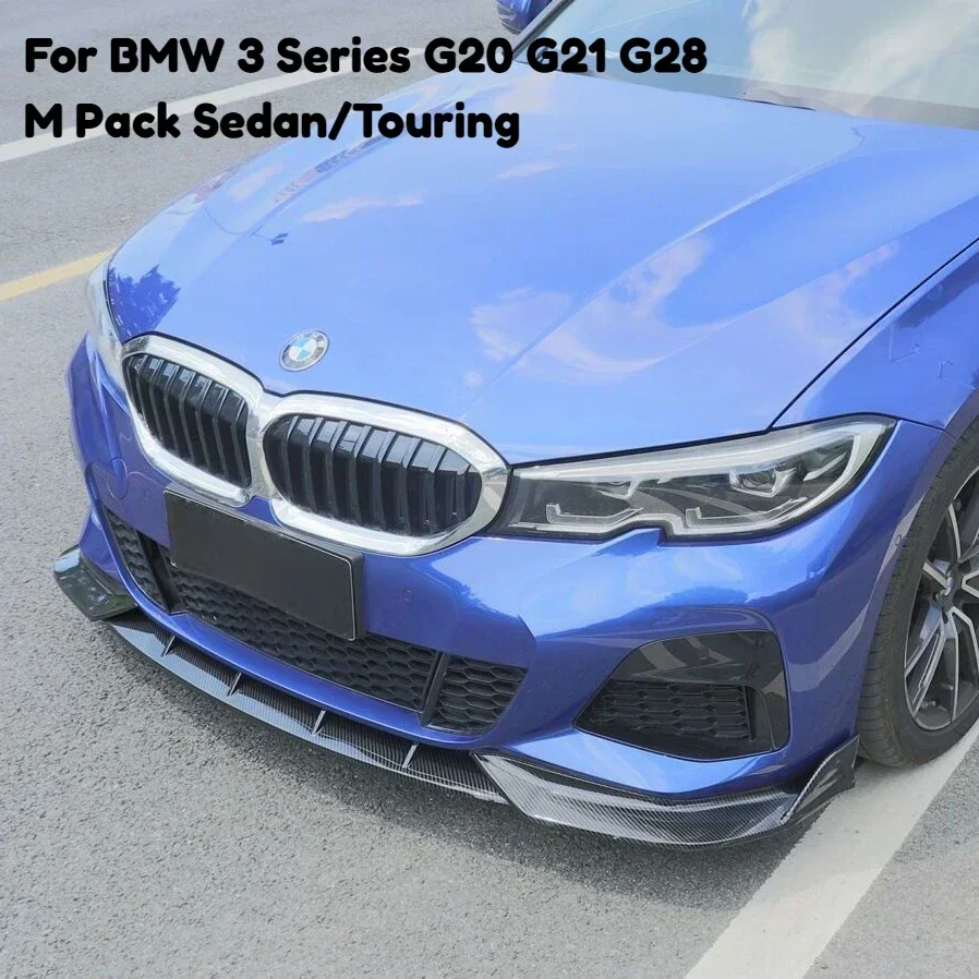 3PCS Front Bumper Lip Spoiler Splitter for BMW 3 Series G20 G21 G28 M Pack Sedan/Touring 2019-2022 Diffuser Cover Car Bodykits