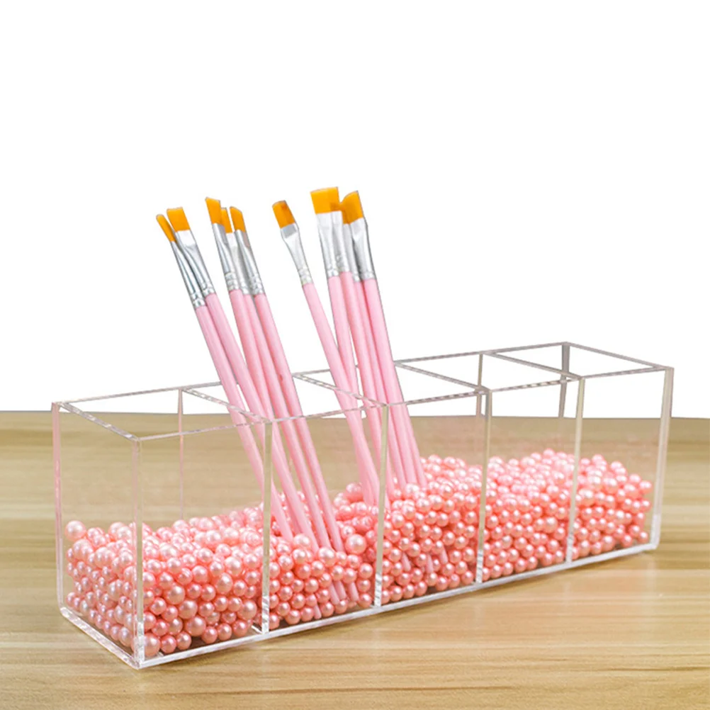 Storage Box Office Desk Organizer for Pens Compartments Holder Desktop Stand Household Acrylic Makeup