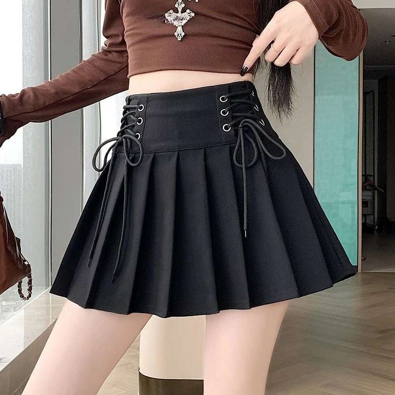 

Winter Pleated Mini Skirts For Women 2025 New Fashion High Waist Thickened Slimming Black Women's Short Skirts