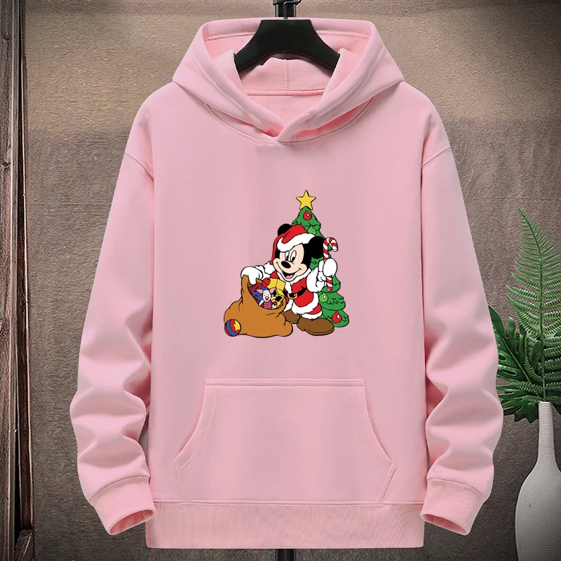 

Праздничная атмосфера] Микки Диснея 2025 носит рождественскую шапку, костюм для родителей и детей, флисовый свитер