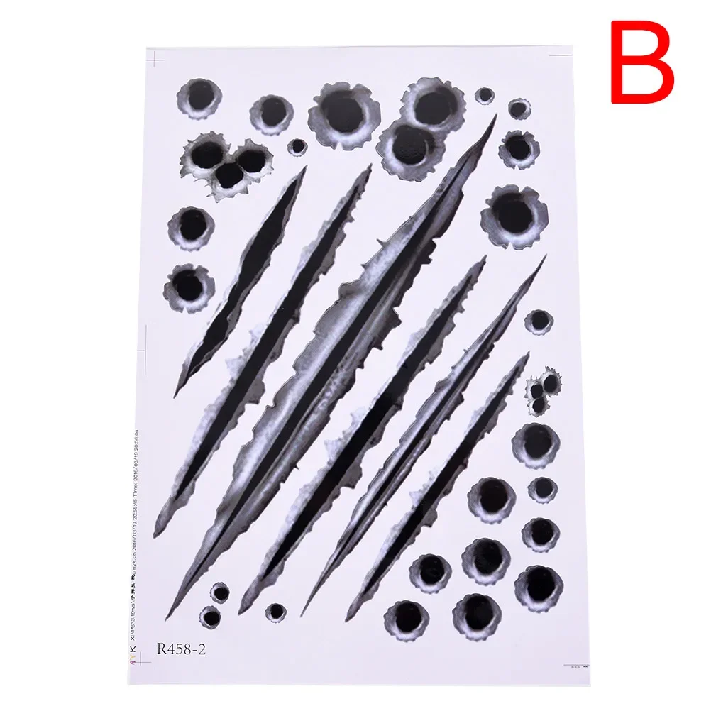 20cm Car Styling 3D Fake Bullet Hole Gun Shots Funny Stickers on Motorcycle Exterior Parts PVC Cover Scratches Decoration Cute,