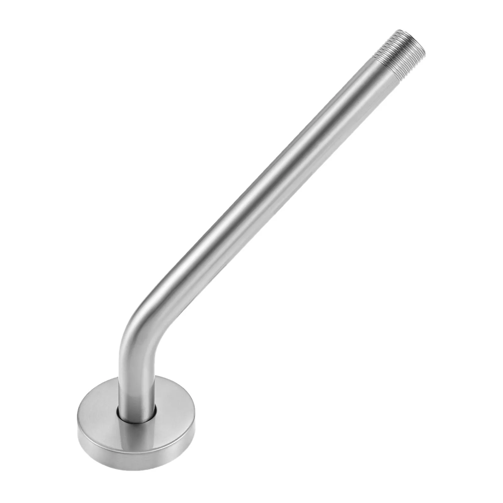 25cm/10inch Stainless Steel Brushed Shower Head Extension Extender Pipe Arm Wall Mount for Fixed Bathroom Shower Head Adjustable