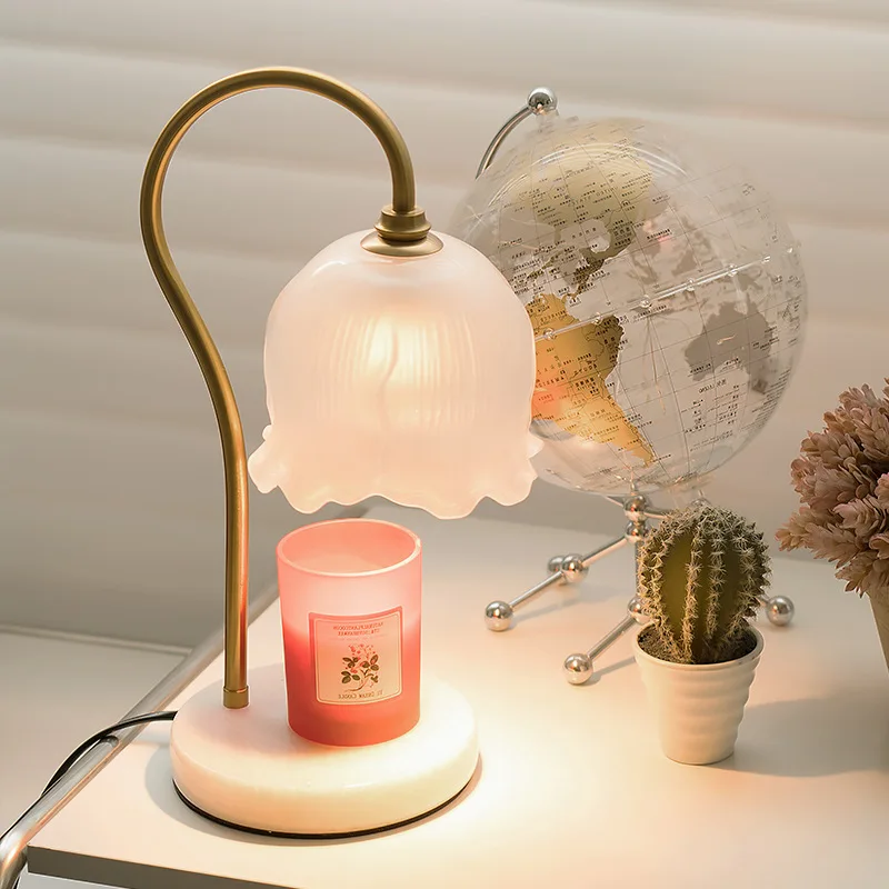

Cream wind chimes blue aromatherapy lamp bedroom bedside lamp wax melting lamp