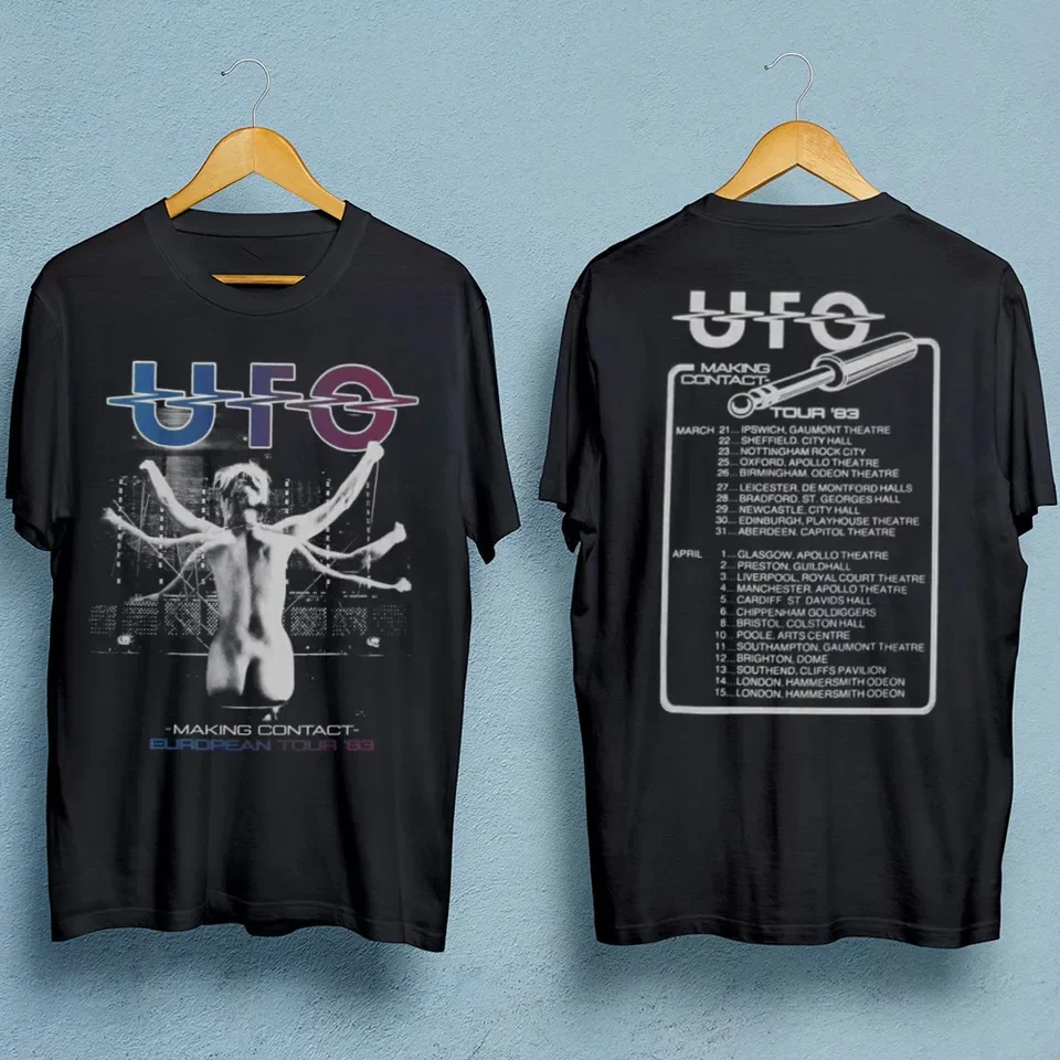 

UFO BAND Making Contact 2 sides black T-shirt short sleeve All sizes JJ4002