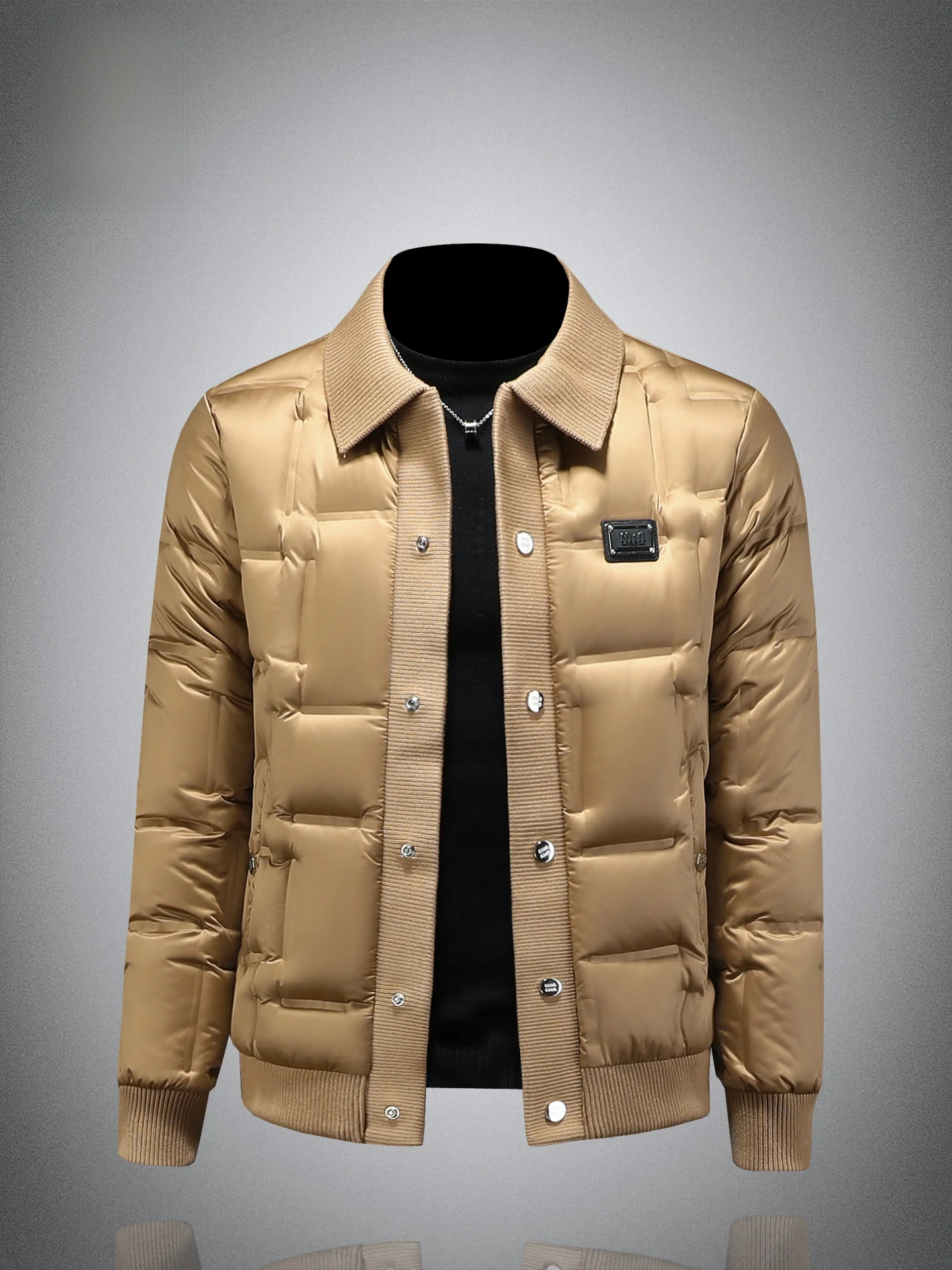 

Высококачественная мужская пуховая куртка с воротником-стойкой, легкая, теплая, зимняя верхняя одежда, модная новинка 2025 года