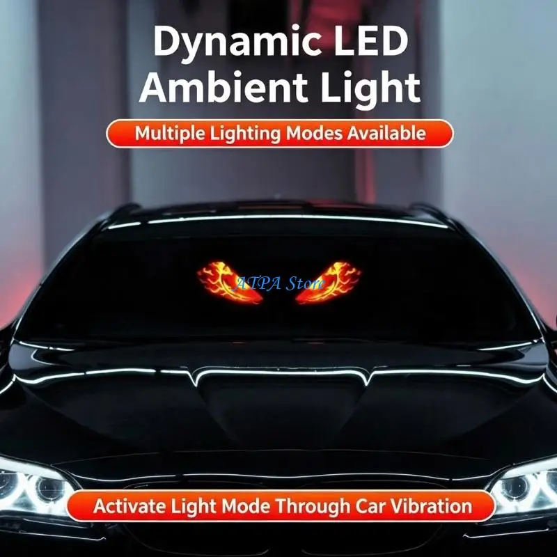 U13C Night Visibility Vehicle Warning Lamp, Solar Eye Window Display Light with Suction Cup Mount and Type C
