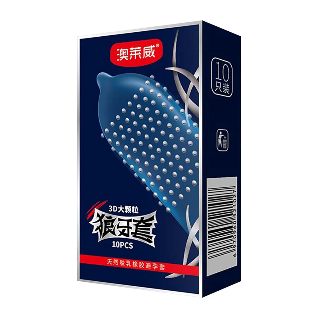 1box/10pcs Adult Condoms Latex Sensitive Dotted Massage Ribbed Stimulate Smoother And More Comfortable Feeling 1/2/5 Box