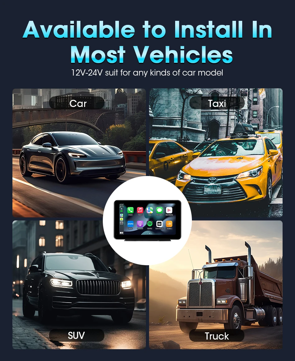 7 zoll Tragbare Auto Radio Drahtlose CarPlay Android Auto WIFI Multimedia Video Player Auto Intelligente System 5G WIFI BT FM AUX – Detail 14