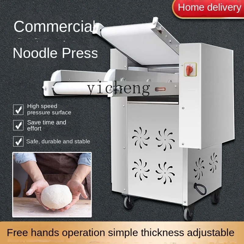 Tqh Electric Circulation Noodle Press Commercial Full-Automatic Noodle Rolling Machine Stainless Steel