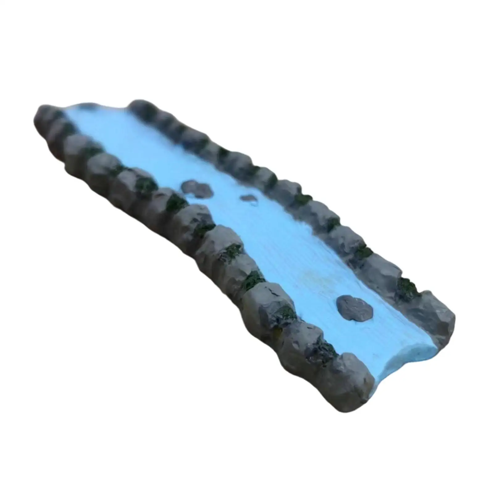 مصغرة الراتنج تيار تخطيط النحت المشهد الصغير DIY زخرفة الزخرفية تيار صغير الجنية روك نموذج القطار مشهد #1