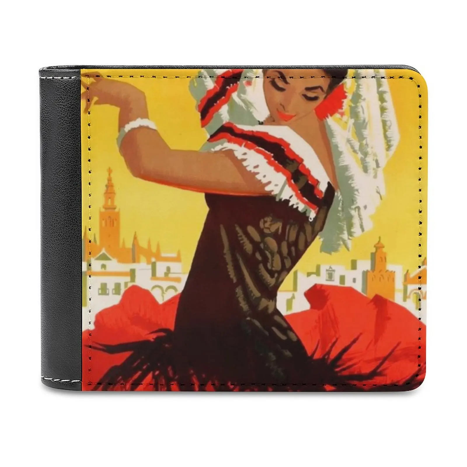 España 1959 Sevilla abril Fair cartel suave hombres carteras nuevo monedero tarjeteros para hombre monederos hombres cartera Sevilla abril