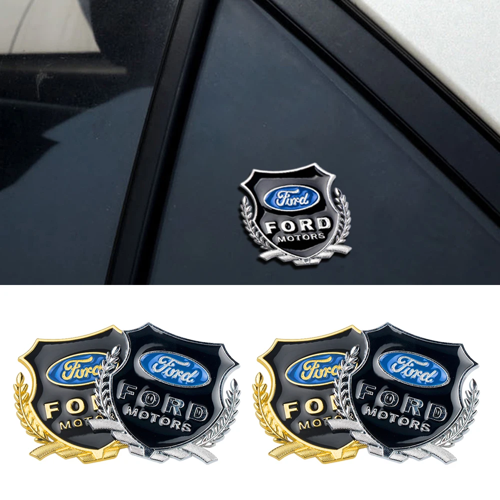 1/2pcs Metal Wheat Ears Emblem Decor Car Side Window Body Sticker for Ford Focus mk2 mk3 Fiesta mk7 Ranger Mondeo mk4 S-MAX Kuga