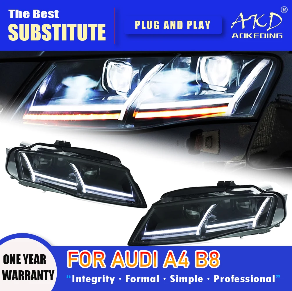 

Head Lamp for A4 A4L B8 LED Headlight 2009-2012 Headlights A4L DRL Turn Signal High Beam Angel Eye Projector Lens