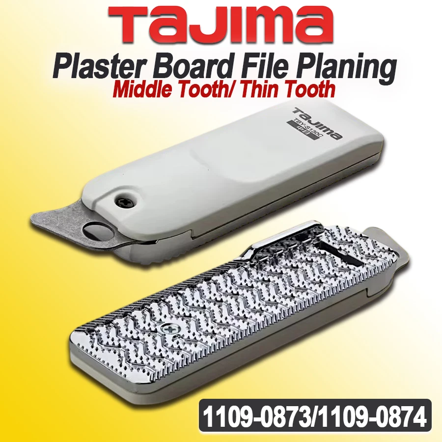 TAJIMA Plaster Board File Planning Rasp (Fine/Medium Teeth) Multi-Angle Grinding & Inner Corner Cutting for Plasterboard 130mm