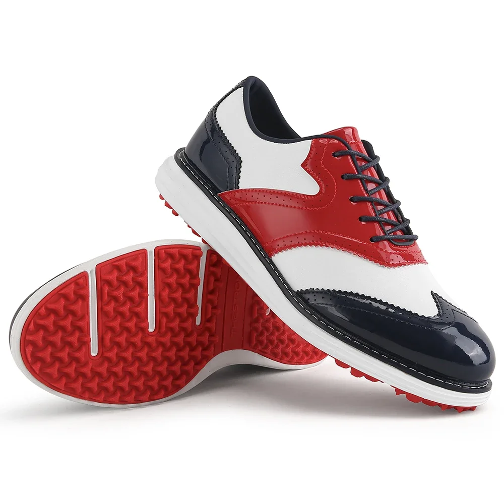 

Professional Men Golf Shoes Lightweight Male Comfortable Sneaker for Golfing Training Outdoor Footwear Black White Red Anti Slip