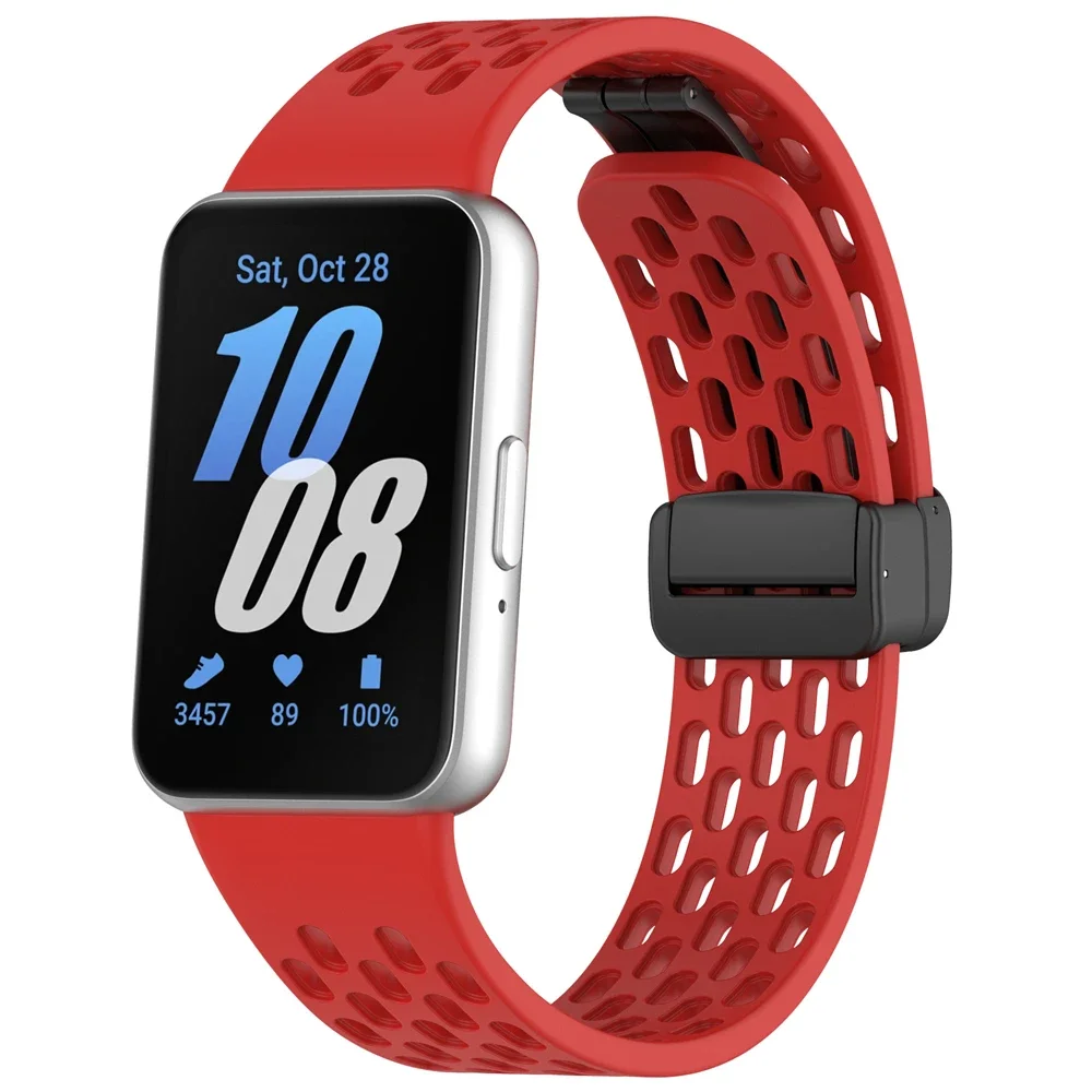 Magnetisches Sport-Silikonband mit D-Schnalle für Samsung Galaxy Fit 3 Fit3 SM-R390, Ersatzarmband, Armband, Zubehör – Detail 8