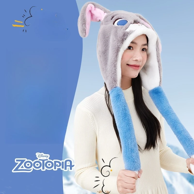 

Miniso Disney Plush Hat Girls Warm and Coldproof Plush Middle School Students' Ears Will Move Ears to Baby