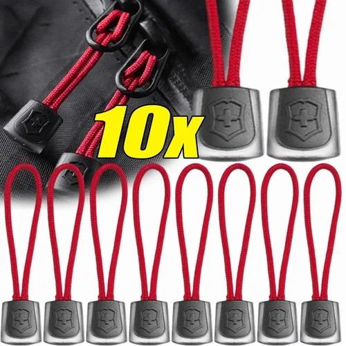 Imagen 1 del producto 10 Uds. Cuerda trasera con cremallera, cordón para cuchillo militar, accesorios de fijación con cremallera para ropa, cuerda para cuchillo, llavero antipérdida para mochila
