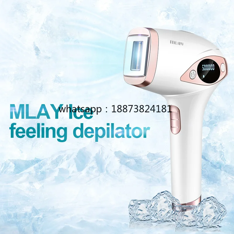 MLAY Factory T4 IPL الشعر المحمولة للاستخدام المنزلي جهاز إزالة الشعر التكنولوجيا إعادة شحن المملكة المتحدة آلة الوجه Sonophoresis شنتشن سريع