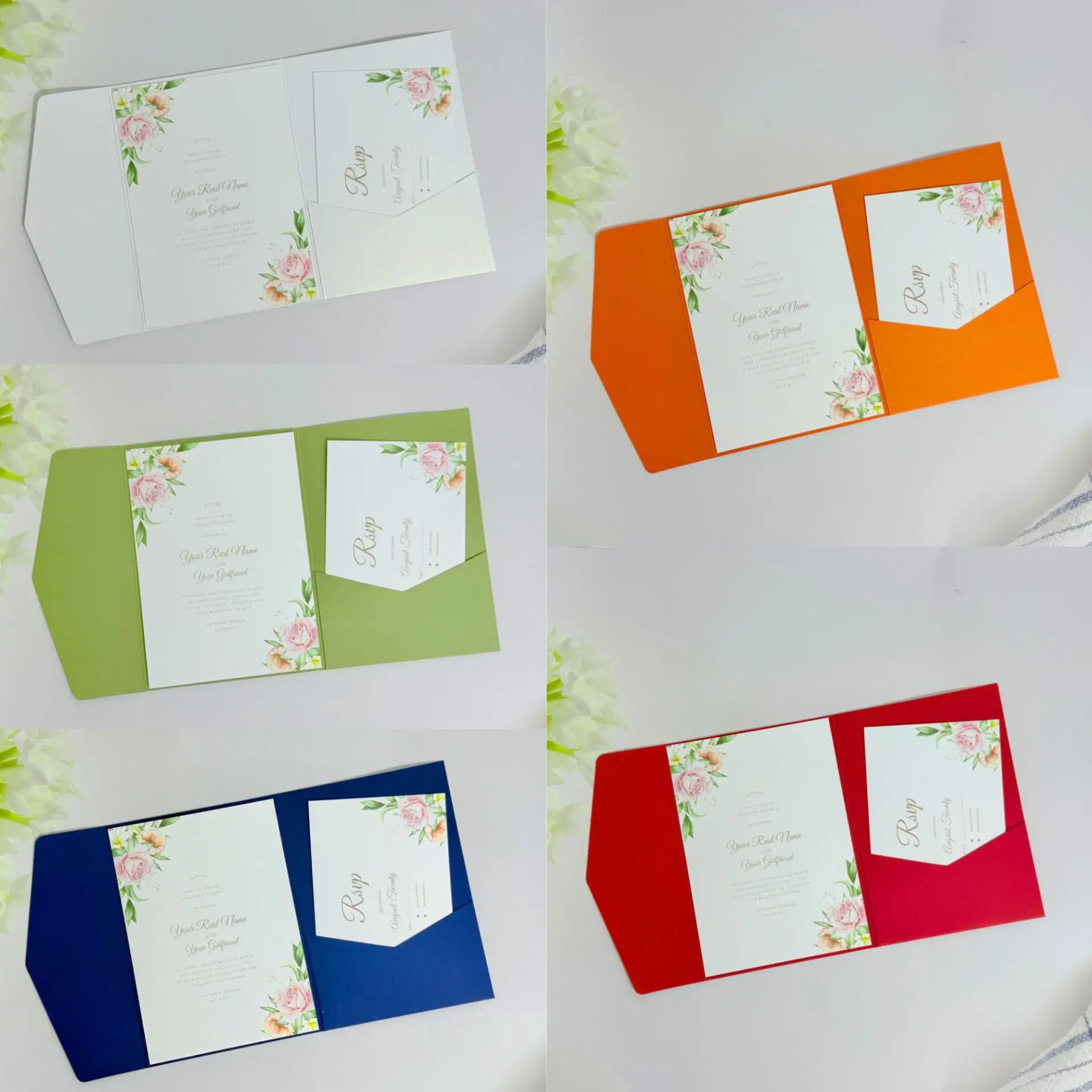 30pcs Tri-Folding Blank Envelope 13x18cm 250g paper for Wedding Invitation Small Business Birthday Party Invitation Card Packing