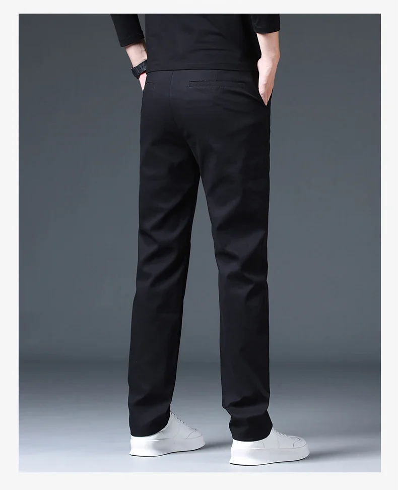 Winter Warme Fleece-Hosen für Herren, 98% Baumwolle, Business, Gerade Geschnittene Arbeitshose, Outdoor, Blau, Formelle Anzughose, Übergröße 40 – Detail 16