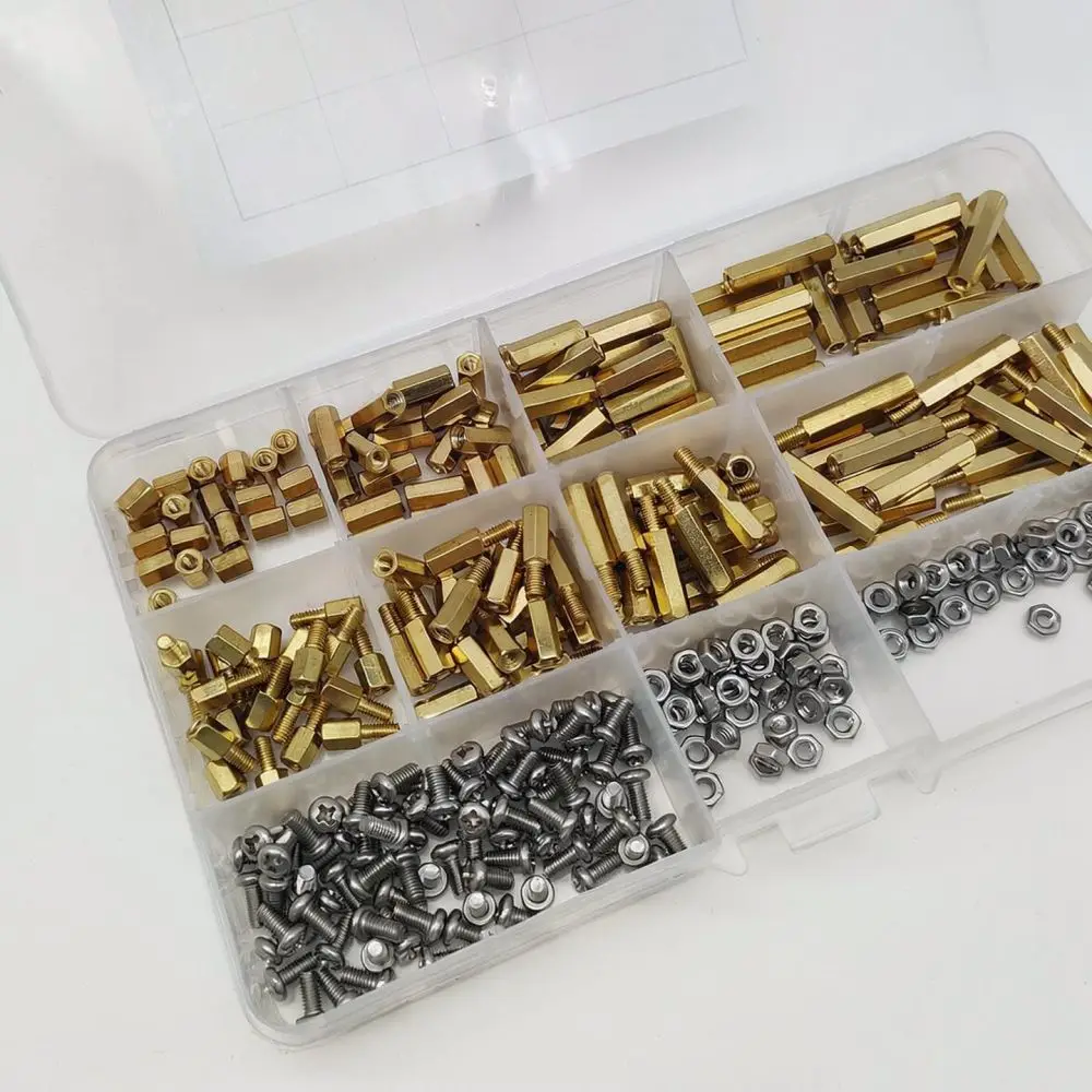 Brass Standoff Spacer Kit M3 Male Female Hex Threaded Pillar Column Fastener Set For PCB Board Mounting Hardware Supplies
