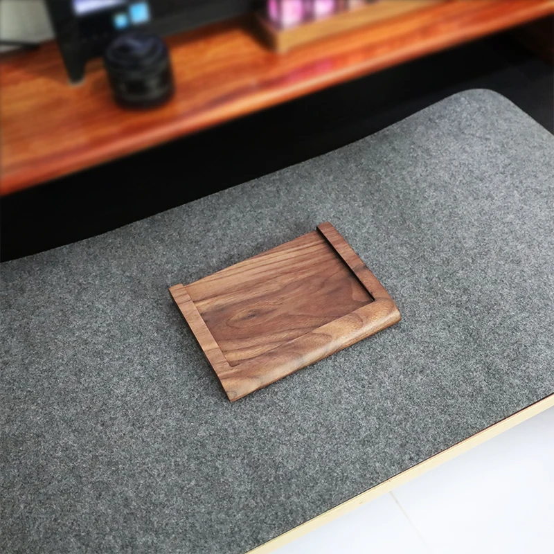 Walnoothout trackpad en toetsenbordstandaard 2-in-1 trackpadbasis Polssteun Kussenondersteuning Veelzijdige organizer voor Apple-accessoires