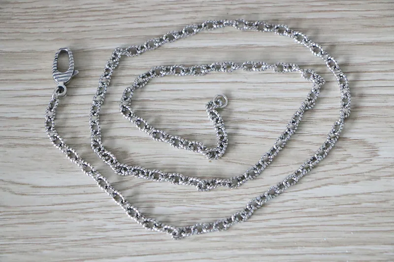 Antique Thai Silver fried dough twist Chain Punk Sterling Silver Necklace Men's and women's fashion trends in Europe and the Uni