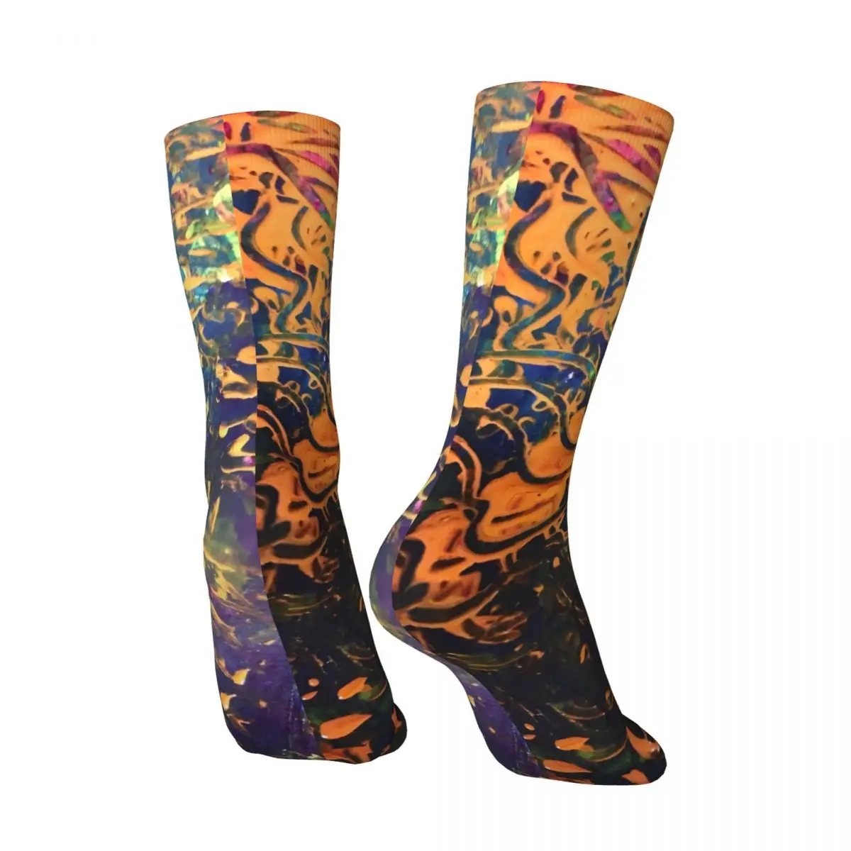 Crazy compression Tropical Colour Sock for Men Vintage Quality Pattern Crew Sock Novelty