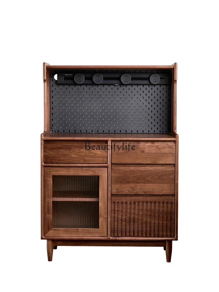 

Black Walnut Wood Sideboard Cabinet Solid Wood Storage Cabinet Tea Integrated Storage Cabinet