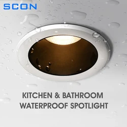 SCON LED Downlights wodoodporna IP65 lampa sufitowa wpuszczana 7W napięcie bezpieczeństwa lampa ledowa wpuszczana światło punktowe do łodzi do łazienki