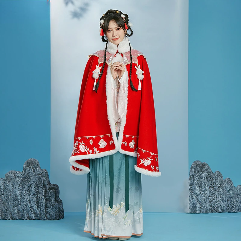 

Tang Dynasty Princess Hanfu Cloak Oriental Ancient Autumn Winter Overcoat Traditional Chinese Clothing Cosplay Cloak Costume