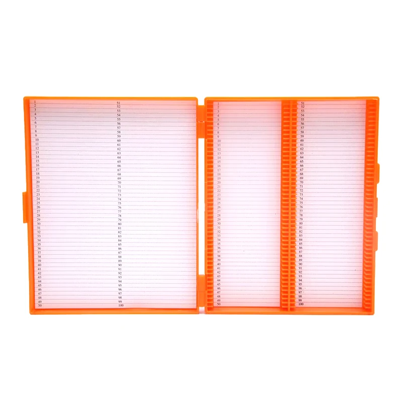 50/100Slots Microscope Slide Storage Box With Secure Lid For Lab Specimen Organization Laboratory Equipment
