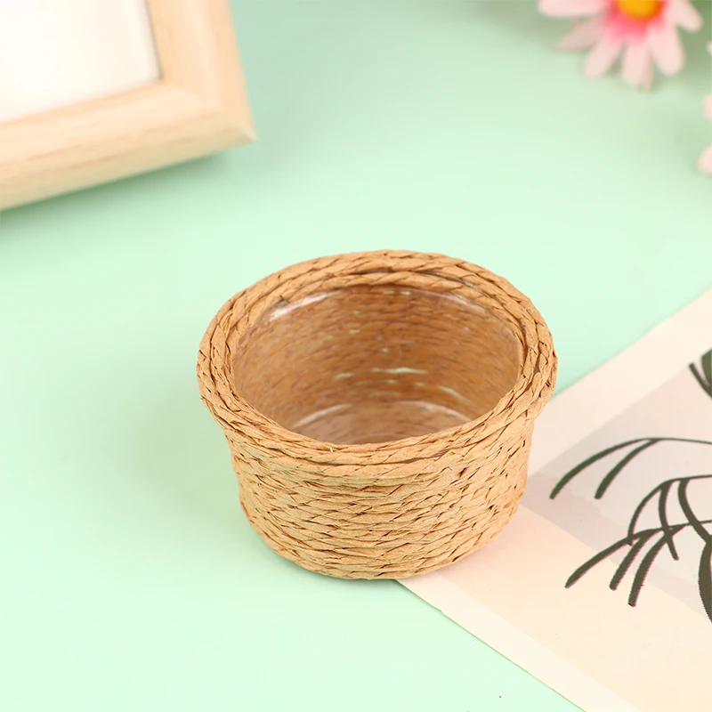 1 szt. 1:12 Miniaturowy koszyk do przechowywania do domku dla lalek, koszyk na warzywa, koszyk na pranie, model do dekoracji domu, zabawka, akcesoria do domku dla lalek - zabawka