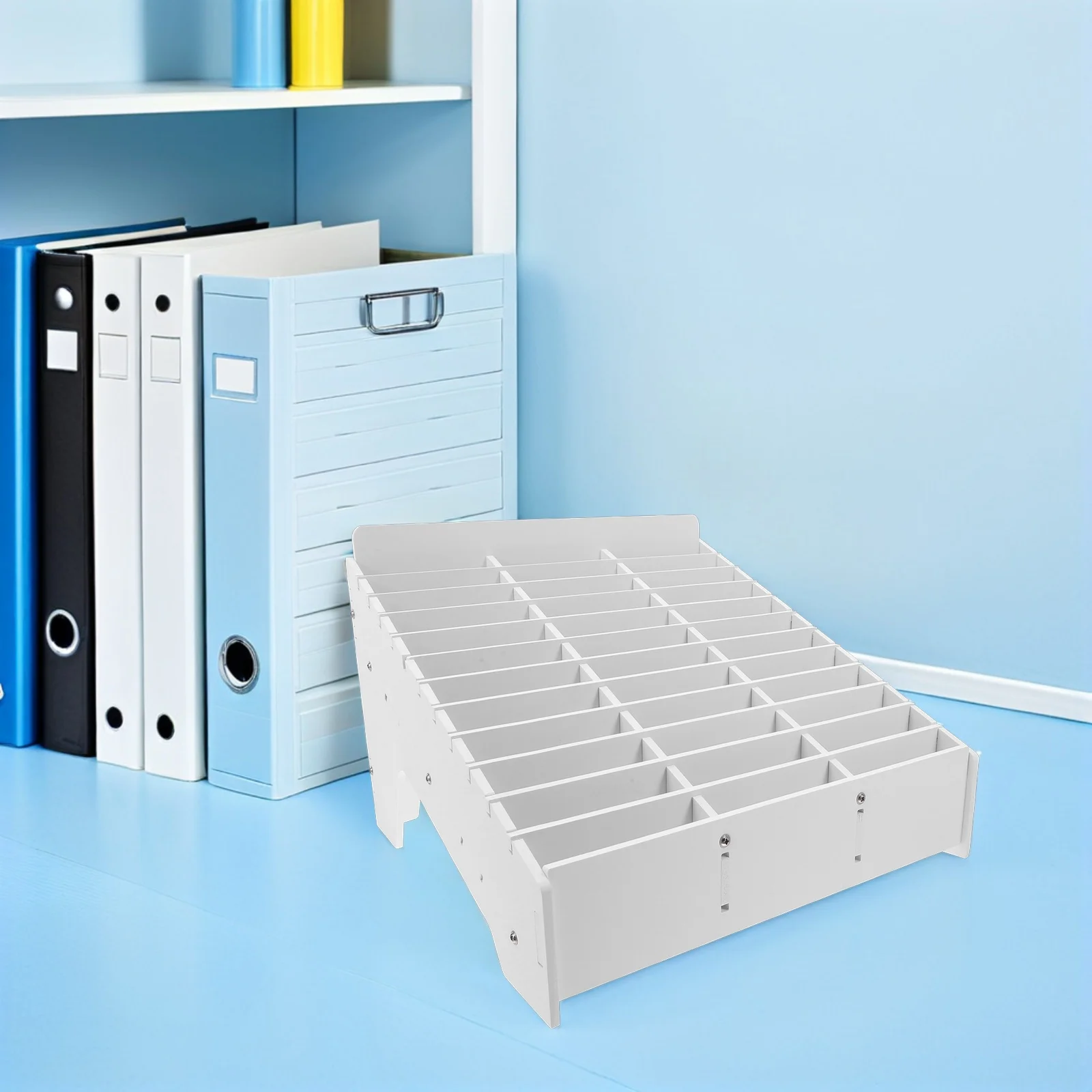 

36-Slot Phone Storage Box Wooden Desktop Organizer For Classroom Office Multi-Grid Cellphone Holder Rack Mobile Phone Management