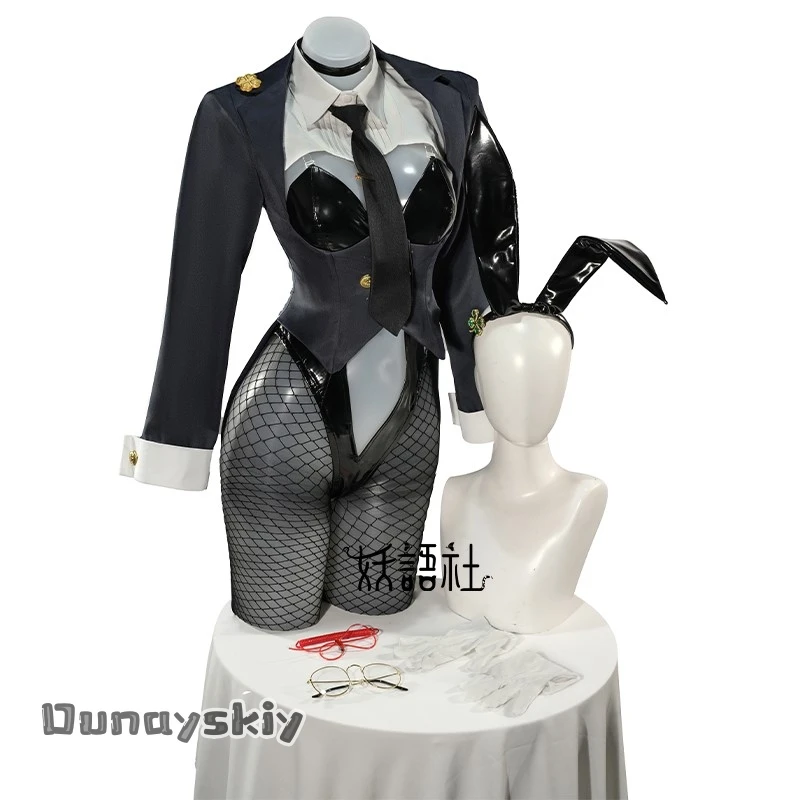 aBcDzS@Ade Agent Bunny Cosplay Costume Full Set Anime Character Roleplay Outfit Carnival Party Role - view 6