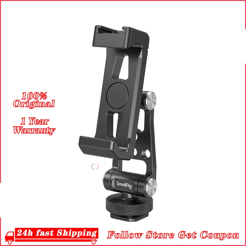 Supporto universale per Smartphone in metallo SmallRig con supporto per scarpe fredde e supporto per telefono con fori filettati da 1/4