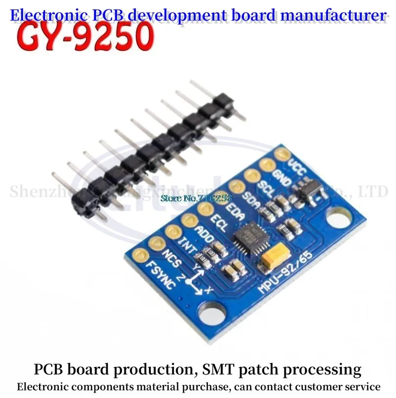 1Set SPI IIC/I2C GY-9250 MPU 9250 MPU-9250 9-Axis Attitude +Gyro+Accelerator+Magnetometer Sensor Board Module MPU9250 3-5V