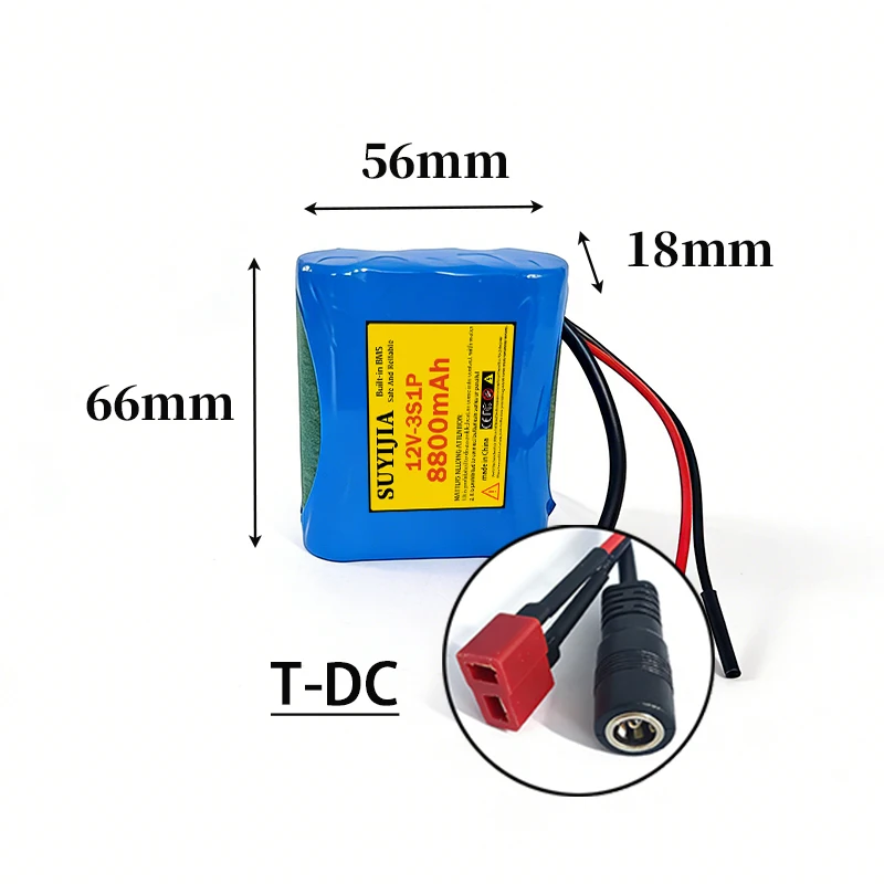 12V 8800mAh 3S1P nieuwe 18650 oplaadbare lithiumbatterij met ingebouwde BMS geschikt voor elektrisch gereedschap en elektrisch speelgoed