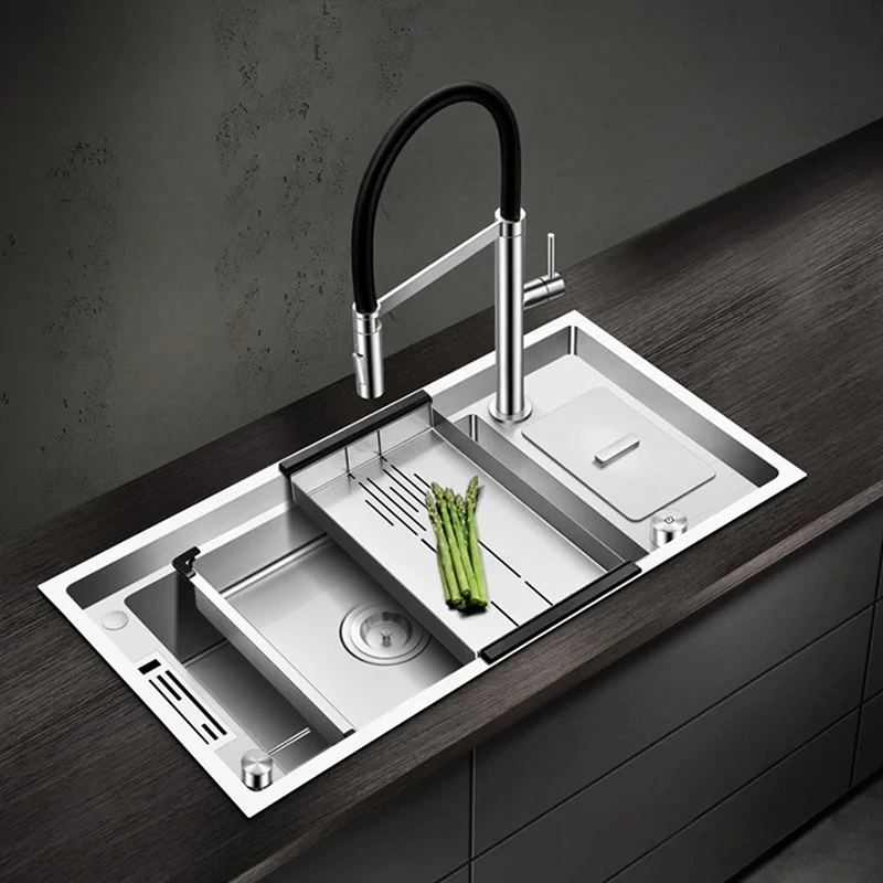 304 Stainless Steel 4mm Thickness Handmade Brushed  Kitchen Sinks