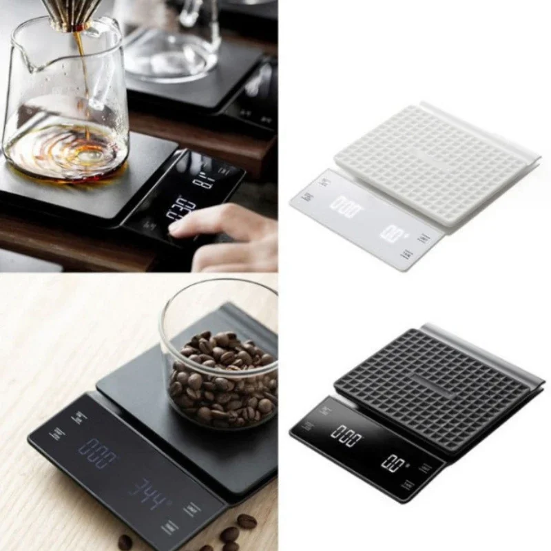 Coffee scale electronic scale 0.1g timing, hand flushing, touch button, coffee kitchen scale electronic scale, small home