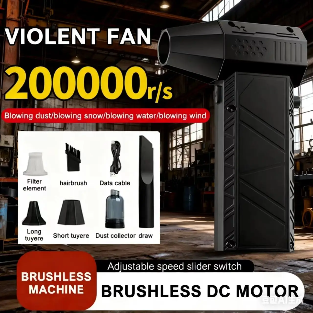 

Турбовентилятор с бесщеточным двигателем X6, портативный мощный пылесос, подходит для уборки автомобилей/компьютеров, быстрая зарядка, регулируется