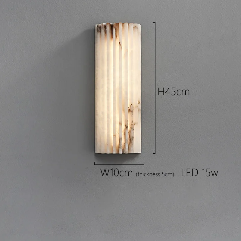 Luxe Spaanse marmeren wandlamp natuursteen nachtlampje LED sfeerverlichtingsarmatuur voor nachtkastje trap hal woonkamer