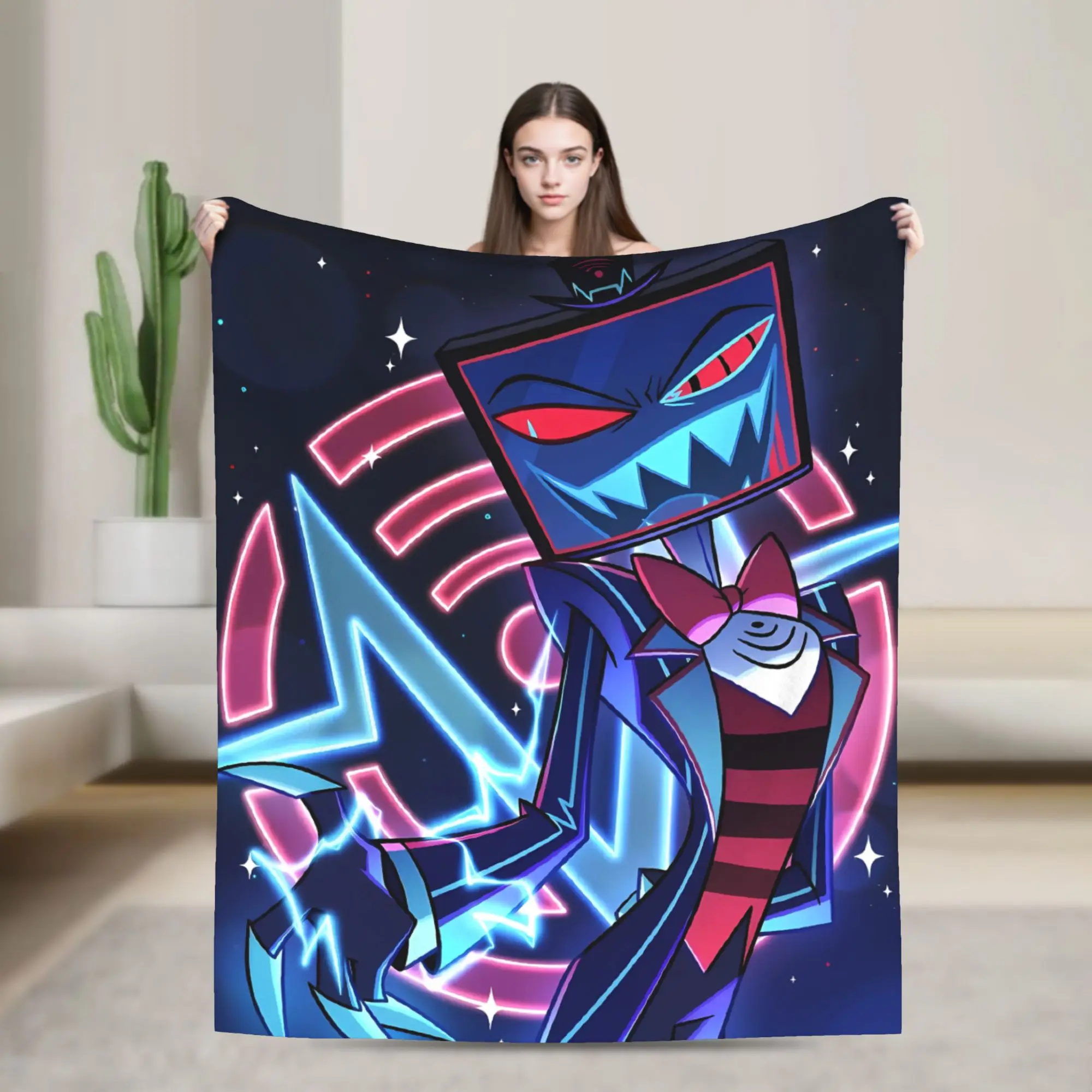 Vox Alastor Hazbin Hotels Blanket  Super Soft Graphic Plush Throw Blanket For Girls Boys Living Room Flannel Bedspread Bed Cover