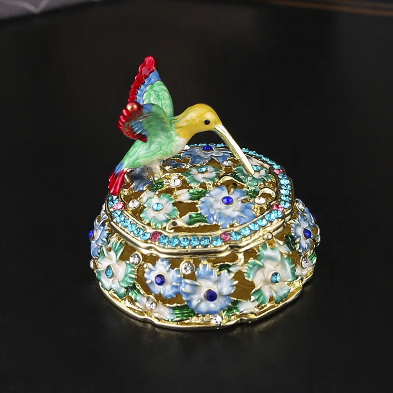 European Light Luxury Enamel Jewelry Box, Handicrafts, Small Ornaments, Home Accessories