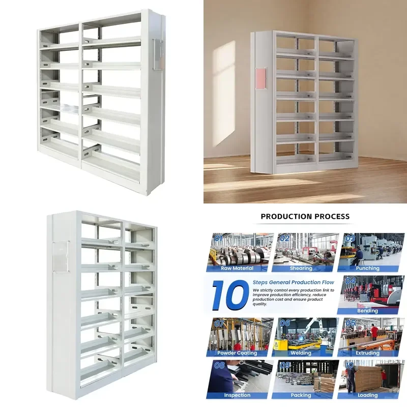 for Modern Steel Bookshelf Floor to Ceiling Metal Bookcase Living Room Home Library Children Storage Rack