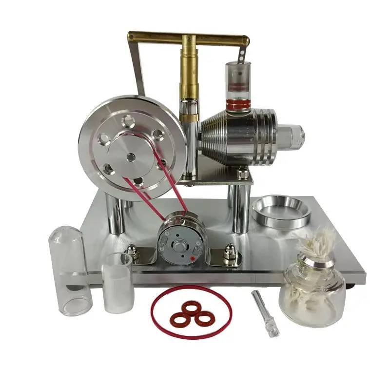 

Stirling engine engine, physics toy, steam engine, hobby for power generation, with seven color LED lights for power generation