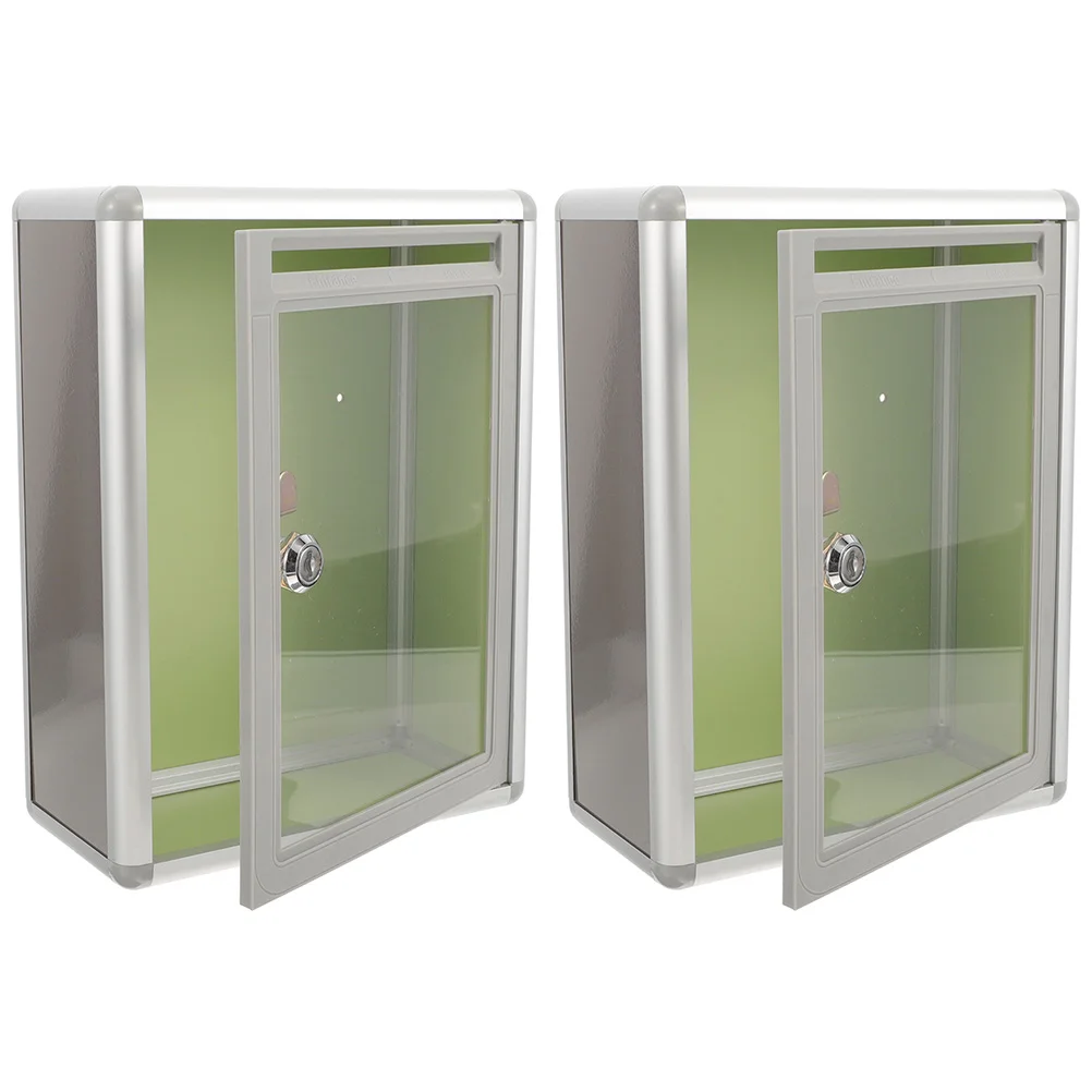 

2Pcs Transparent Mailbox Wall Mounted Red Color Lockable Suitable for Indoor Outdoor Use Durable Multi Functional Design