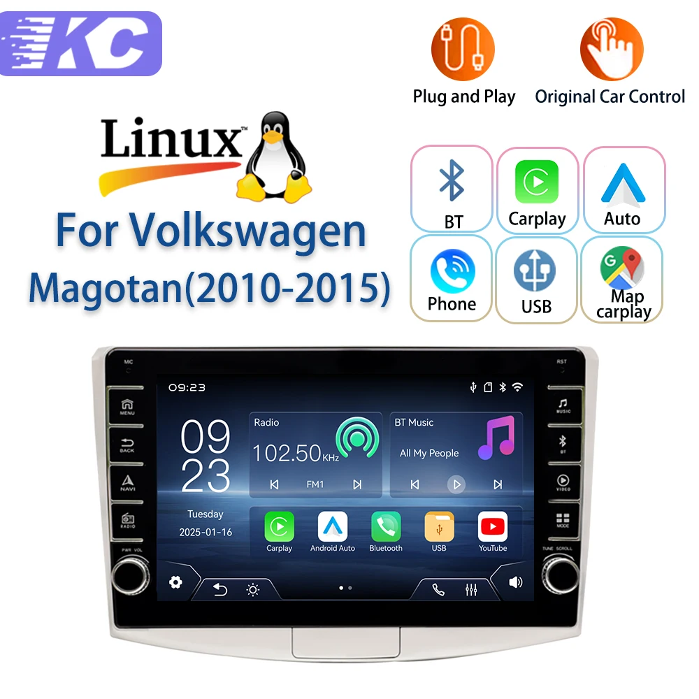 

Для Volkswagen Magotan (2010-2015) 2026: Новая беспроводная система Linux с CarPlay, Auto, Bluetooth, музыкальными и видео-медиаплеерами, камерами